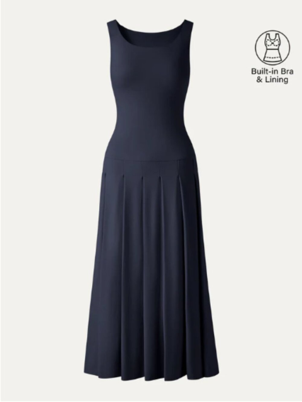 OGL CoolTouch Multi-Wear Pleated Midi Bra Dress